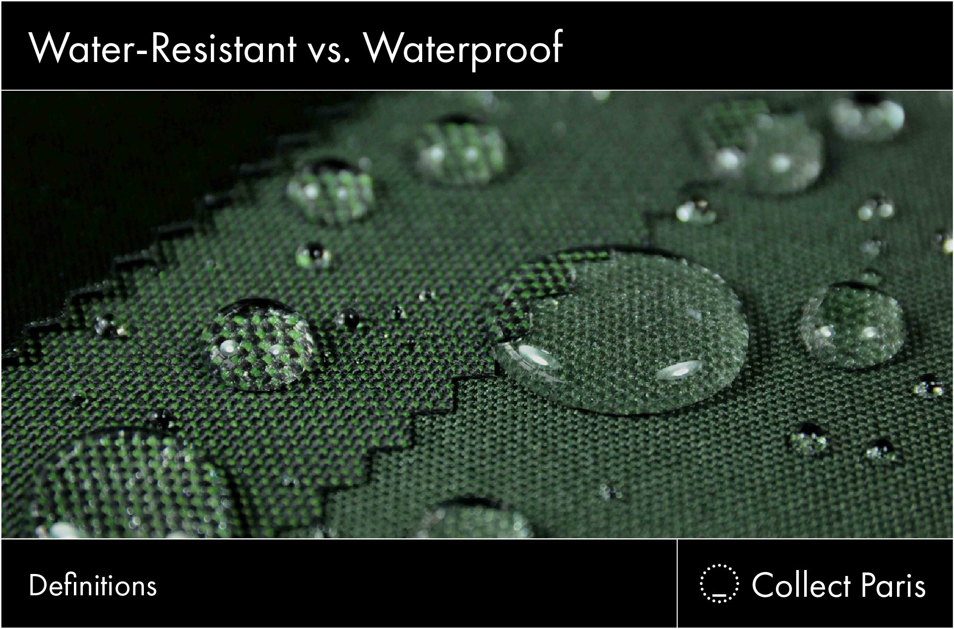 Waterproof Vs Water-Resistant Fabric: Know The Difference – Collect Paris